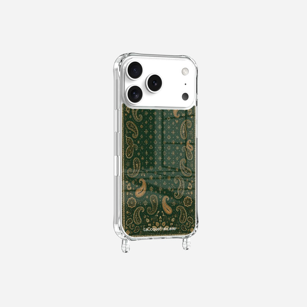 Coque Anneaux Imprimee Cachemire Vert - 22