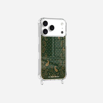 Coque Anneaux Imprimee Cachemire Vert - 22
