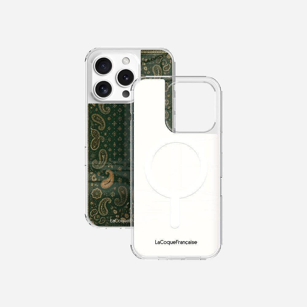 Coque Sans Anneaux Imprimee Cachemire Vert