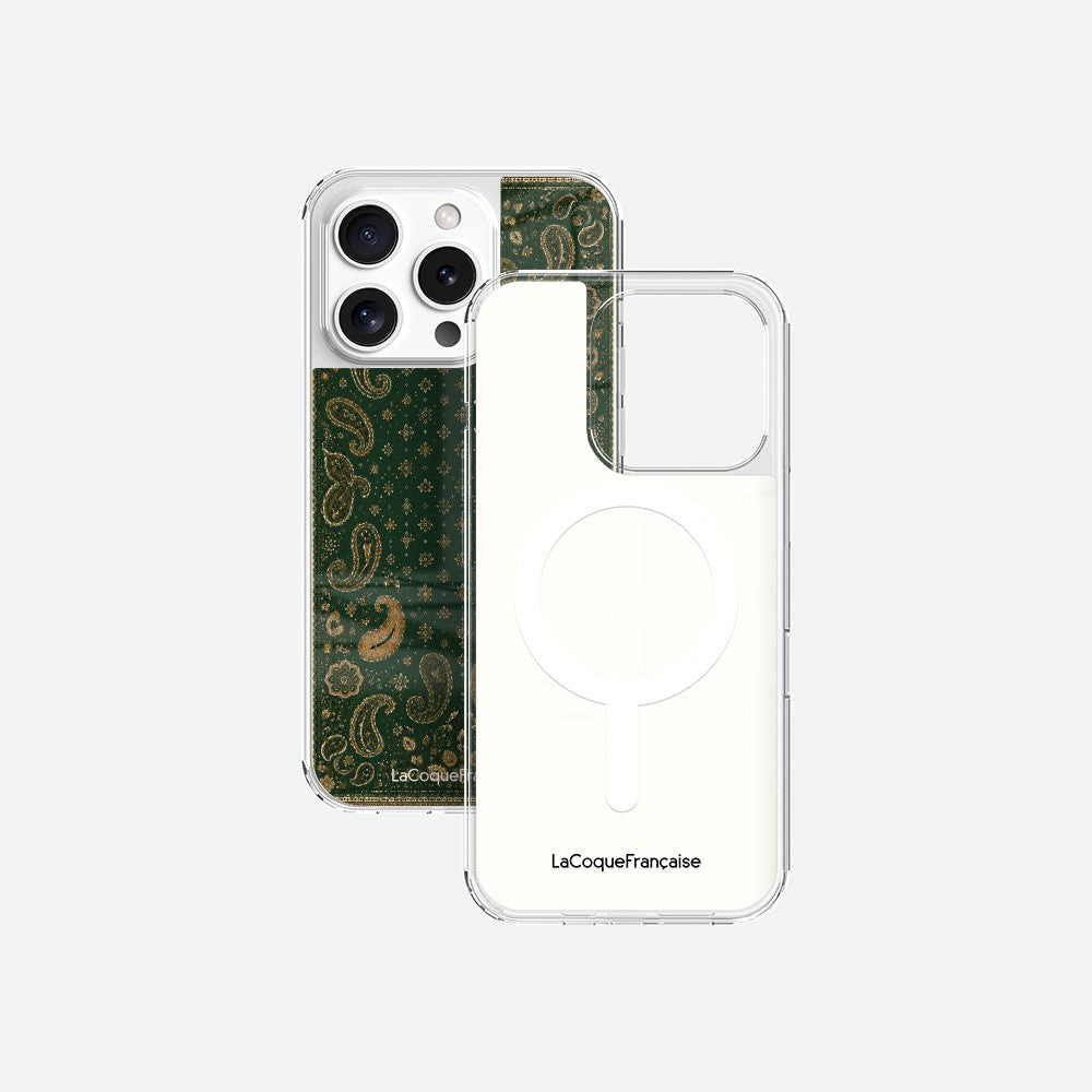 Coque Sans Anneaux Imprimee Cachemire Vert
