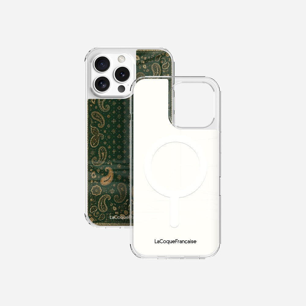 Coque Sans Anneaux Imprimee Cachemire Vert