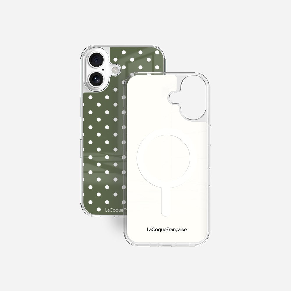 Coque Sans Anneaux Imprimee Pois Kaki