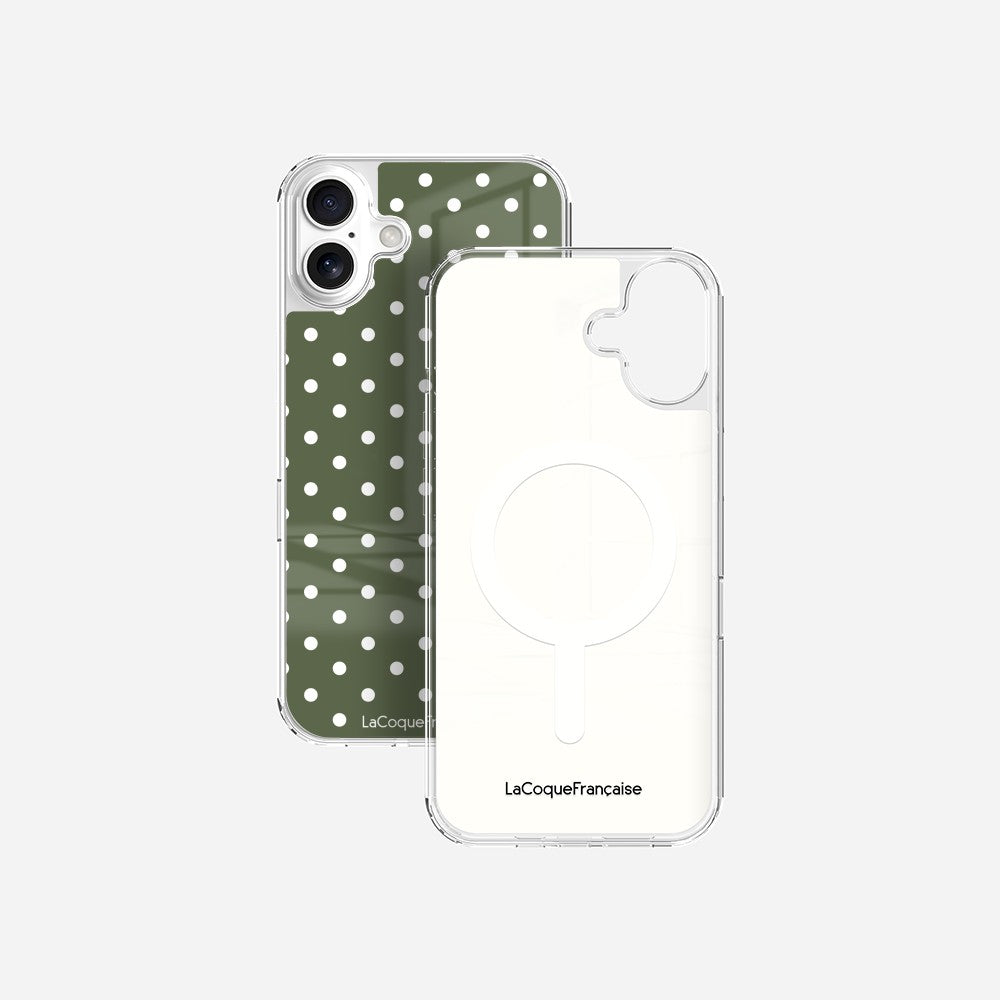 Coque Sans Anneaux Imprimee Pois Kaki