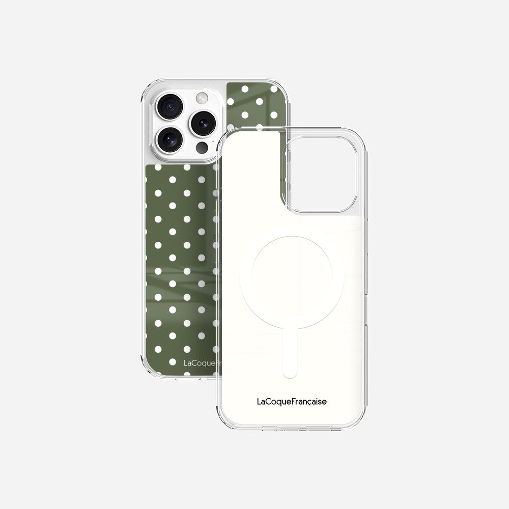 Coque Sans Anneaux Imprimee Pois Kaki