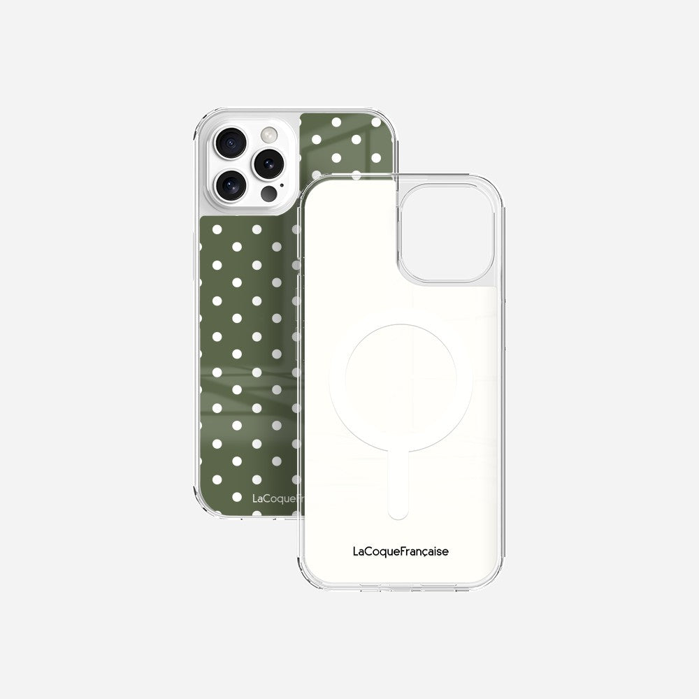 Coque Sans Anneaux Imprimee Pois Kaki