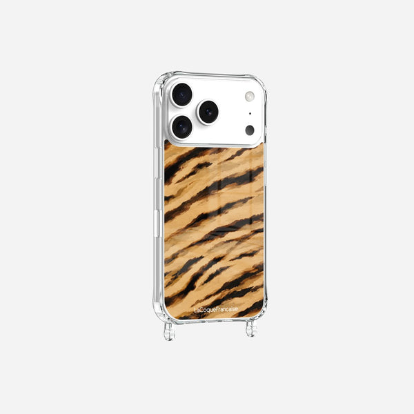 Coque Anneaux Imprimee Zebre Beige Noir - 22
