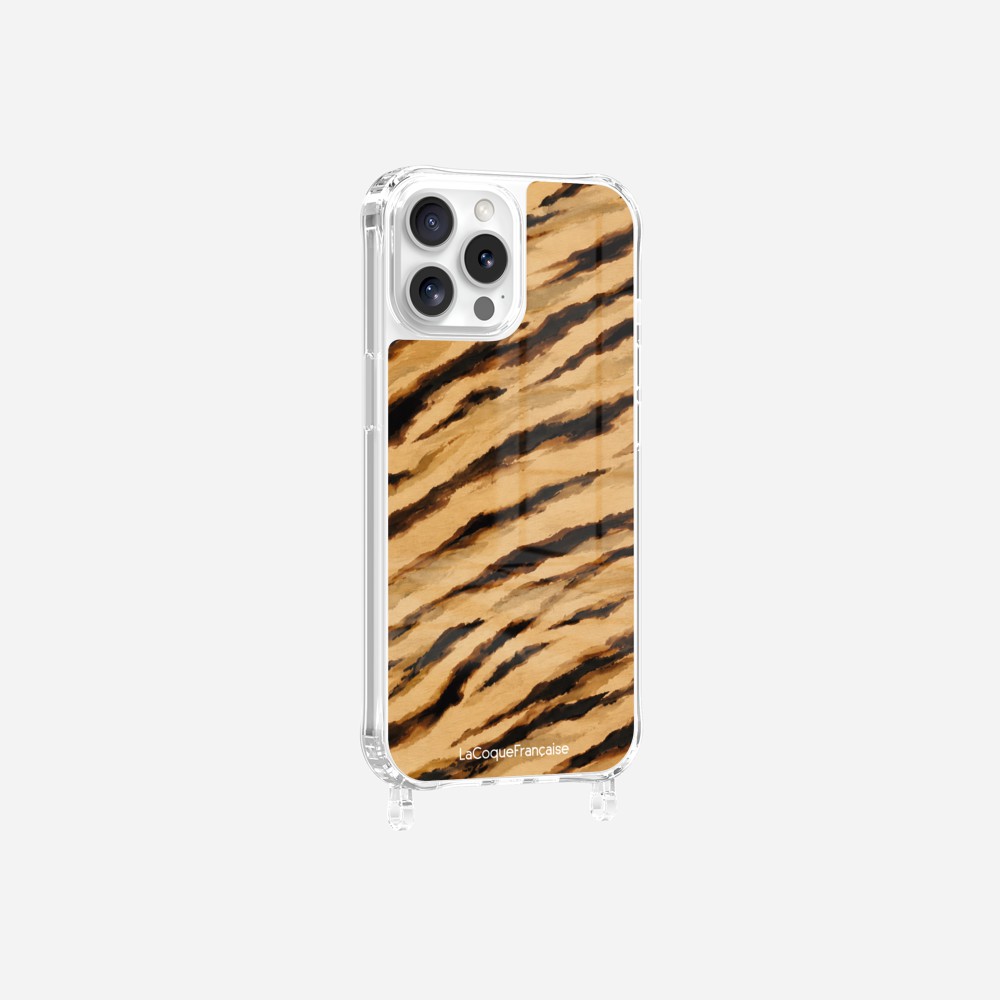 Coque Anneaux Imprimee Zebre Beige Noir - 17