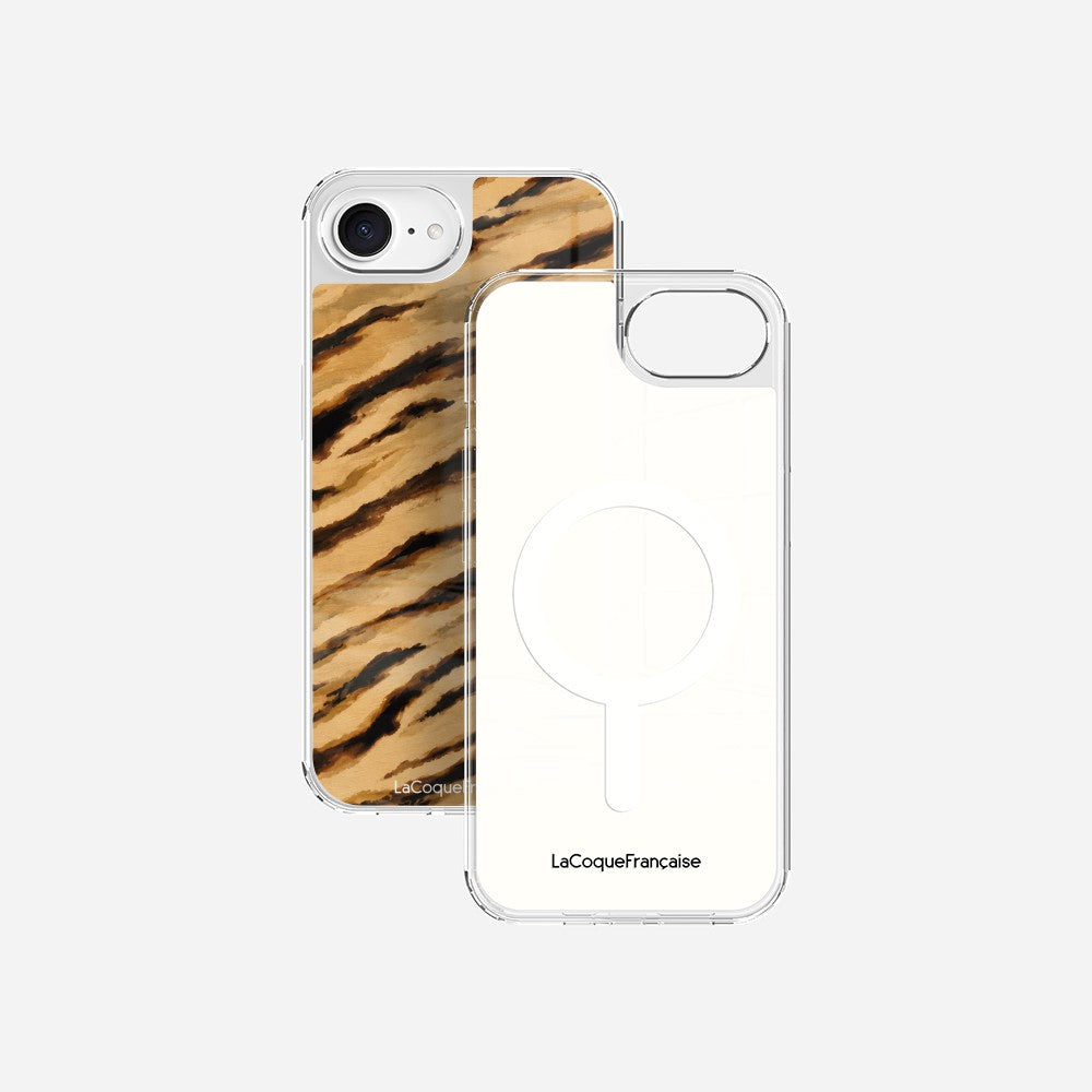 Coque Sans Anneaux Imprimee Zebre Beige Noir