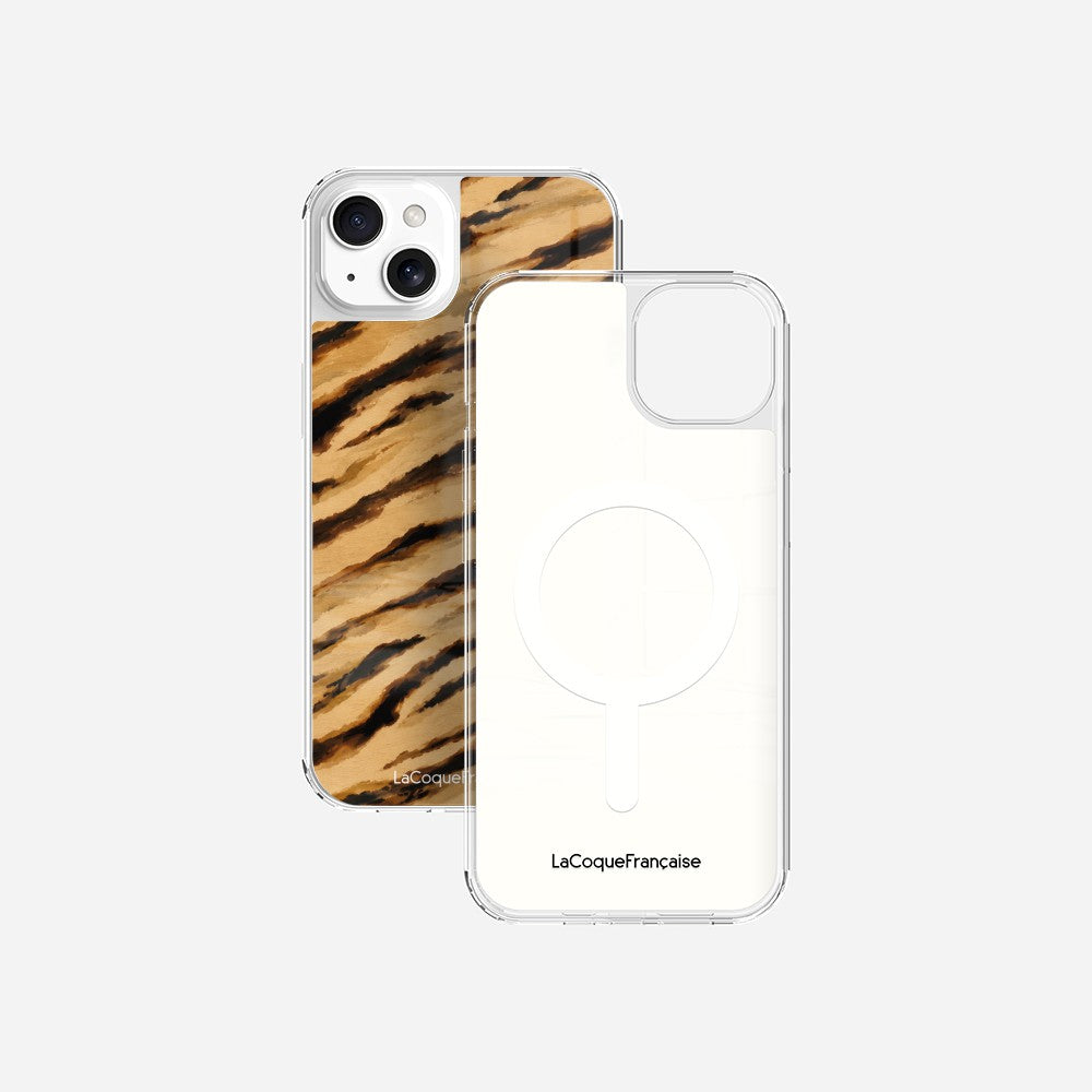 Coque Sans Anneaux Imprimee Zebre Beige Noir