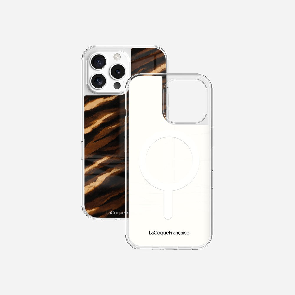 Coque Sans Anneaux Imprimee Zebre Chocolat Noir
