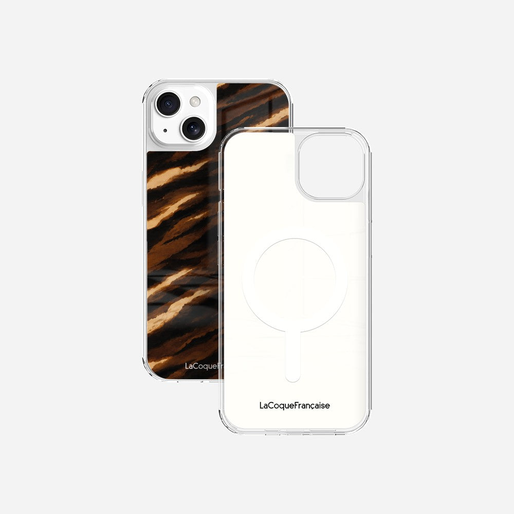 Coque Sans Anneaux Imprimee Zebre Chocolat Noir