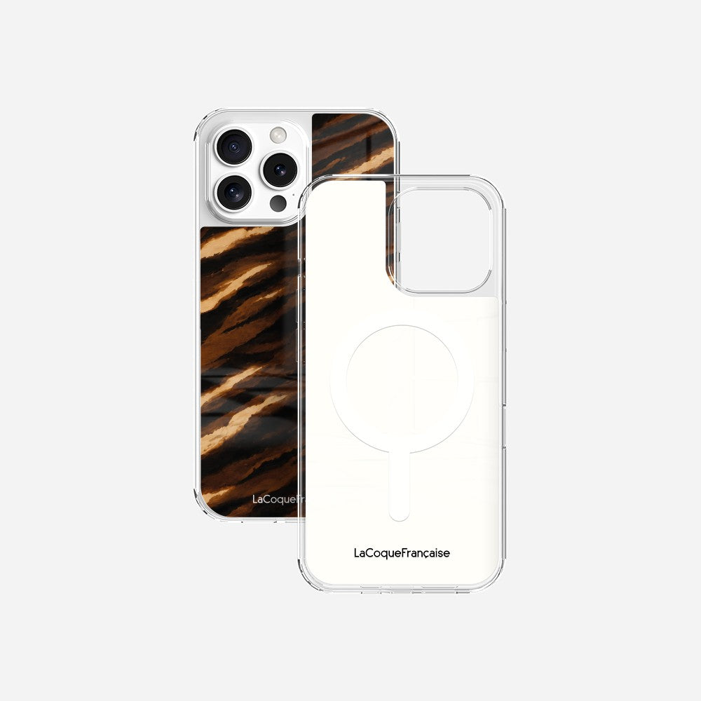 Coque Sans Anneaux Imprimee Zebre Chocolat Noir