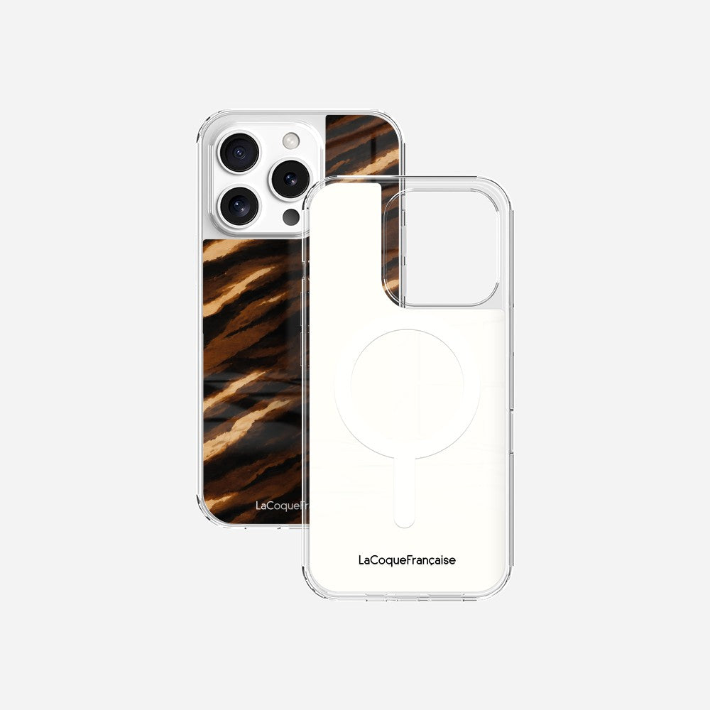 Coque Sans Anneaux Imprimee Zebre Chocolat Noir