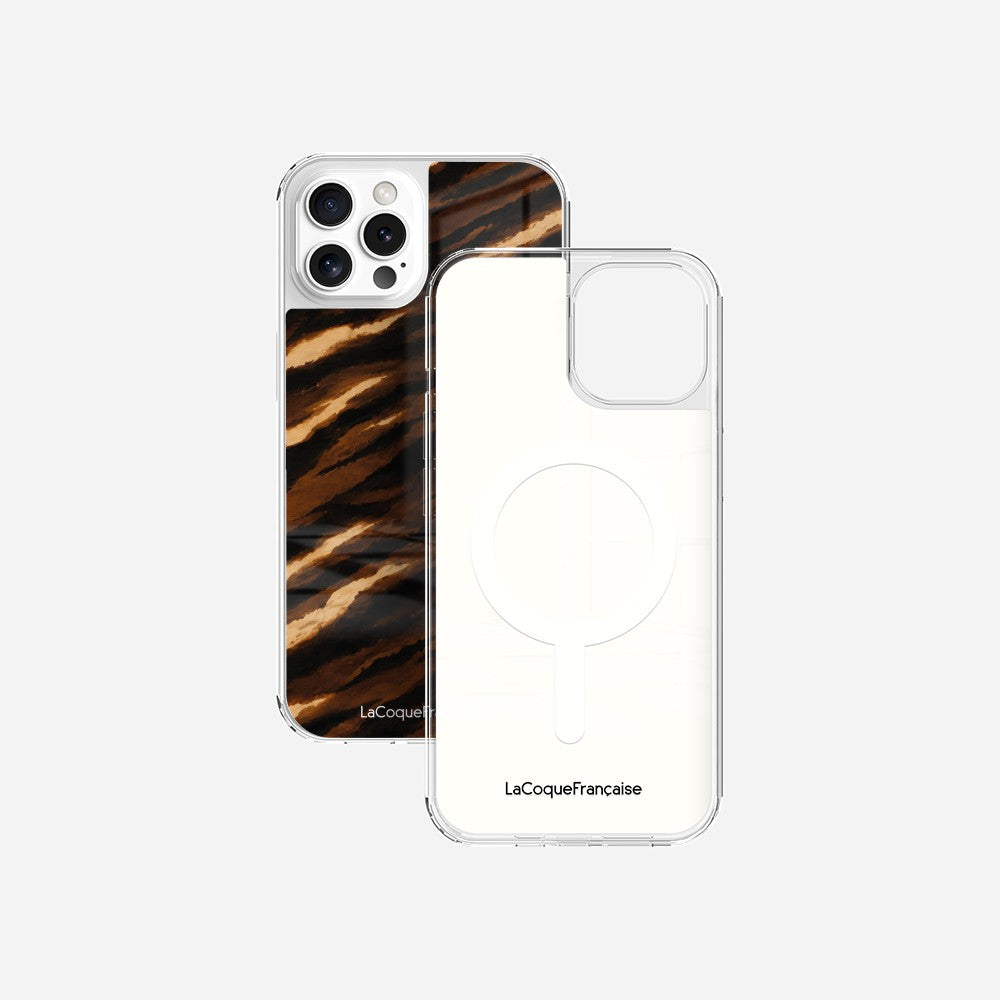 Coque Sans Anneaux Imprimee Zebre Chocolat Noir