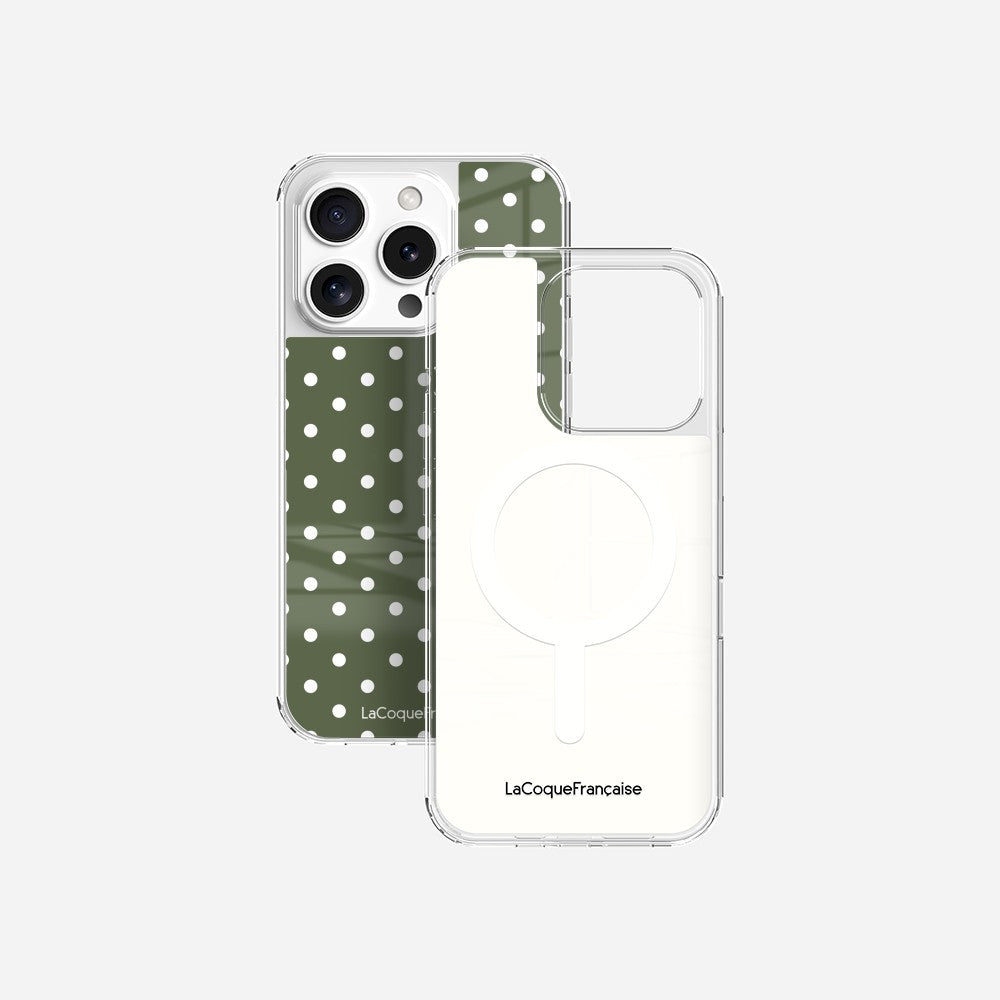Coque Sans Anneaux Imprimee Pois Kaki
