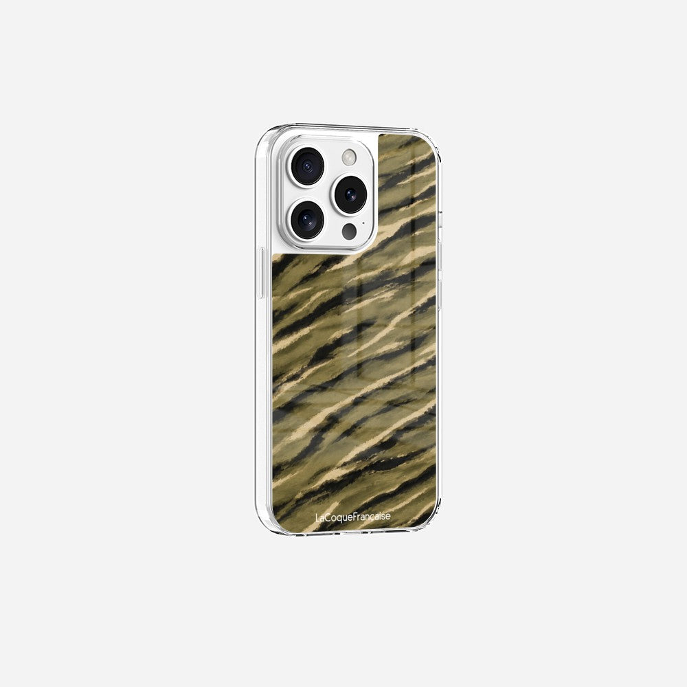 Coque Sans Anneaux Imprimee Zebre Kaki Noir - 14