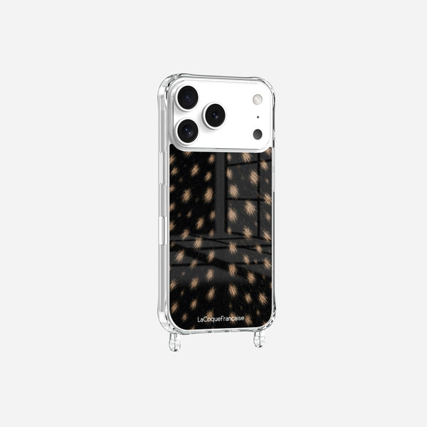 Coque Anneaux Imprimee Tachete Noir