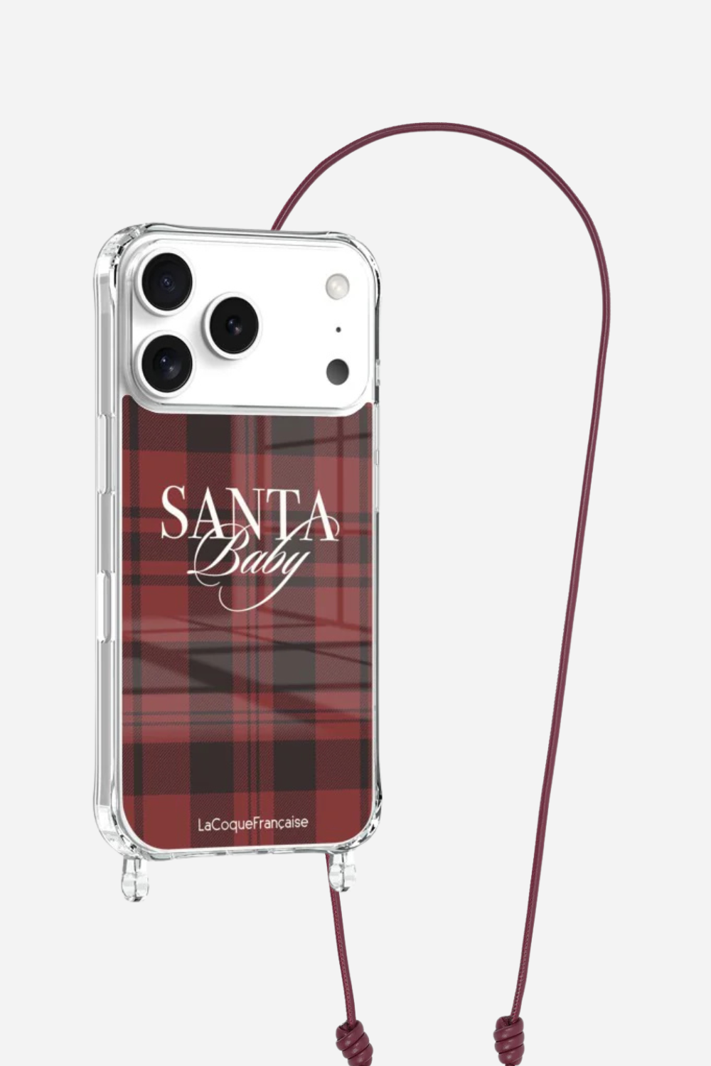 Ensemble Coque Santa Baby et Cordon Nolan Bordeaux