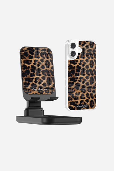 Stand + Ringless Black and Brown Leopard Case