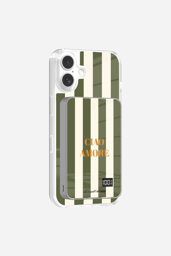 Coque sans anneaux + Batterie Ciao Amore Kaki et Beige