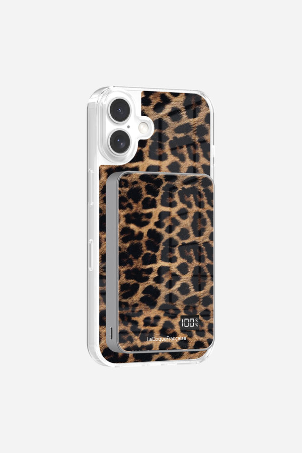 Coque sans anneaux + Batterie Léopard Noir et Brun