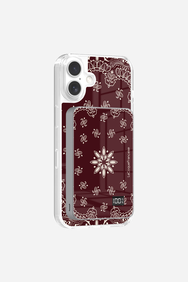 Coque sans anneaux + Batterie Bandana Bordeaux