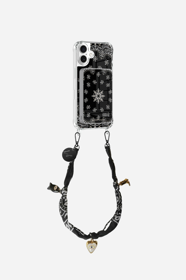 Coque anneaux + batterie + chaine courte Bandana Noir