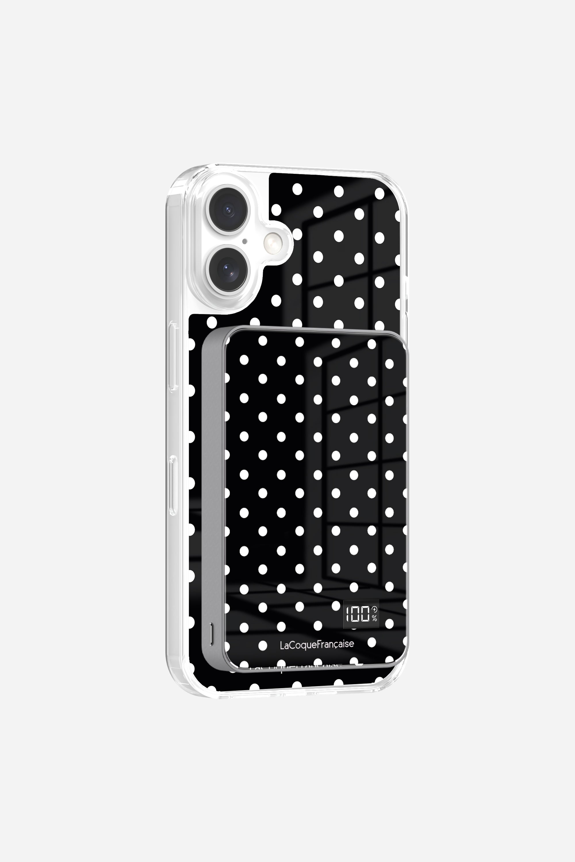 Case without rings + White Polka Dot Battery
