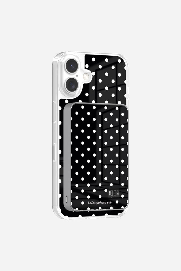 Coque sans anneaux + Batterie Pois Blanc