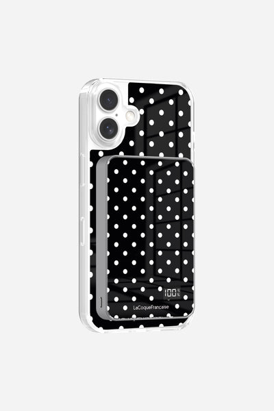Case without rings + White Polka Dot Battery