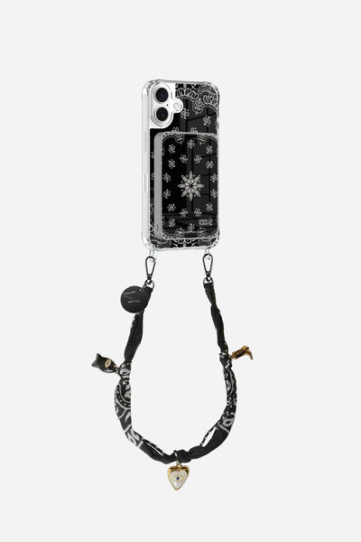 Coque anneaux + batterie + chaine courte Bandana Noir