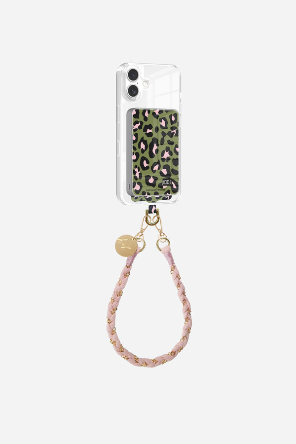 Adaptateur + batterie + chaine courte Léopard Kaki et Rose