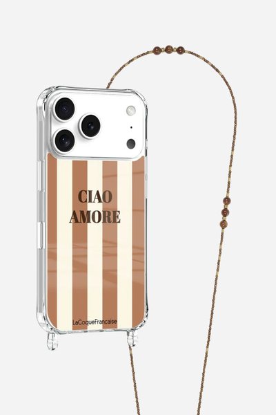 Ensemble Coque Ciao Amore et Chaîne Iris Brun