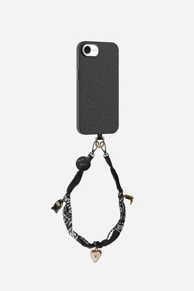 Coque en Cuir + Adaptateur + Chaine Courte Bandana Noir