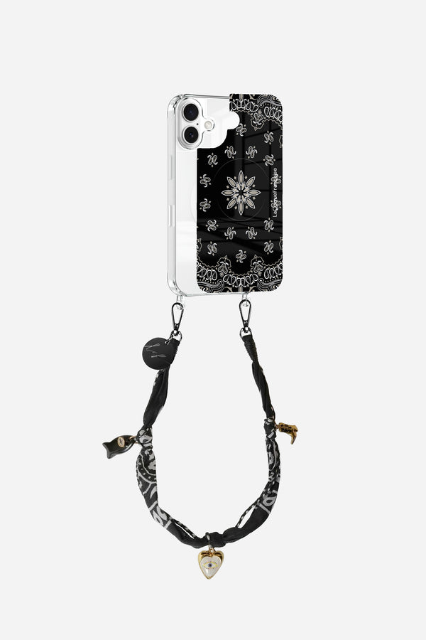 Coque anneaux + Plaque + chaine courte Bandana Noir