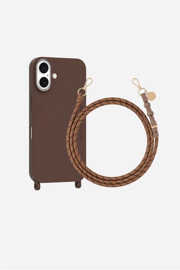 Coque Soft Touch + Cordon Colleen Taupe